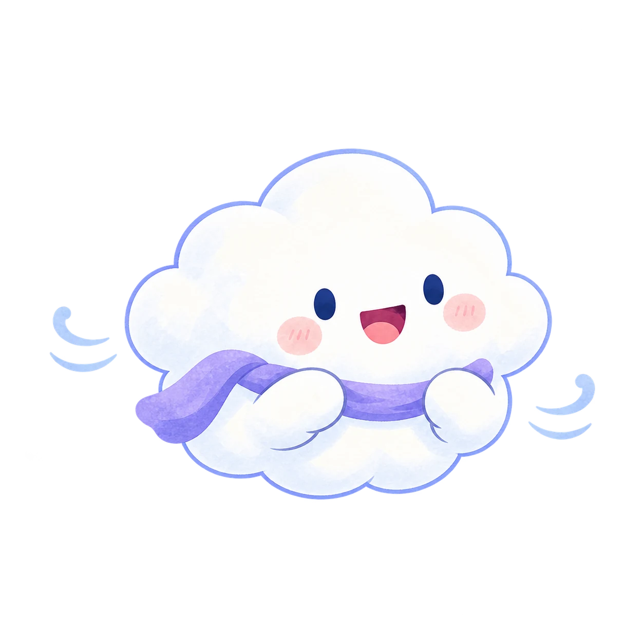 ゆっくり浮かぶ笑顔の雲